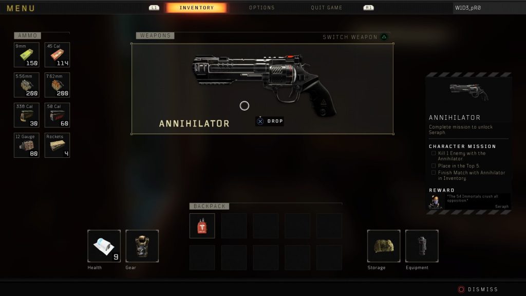 Annihilator Blackout Inventory