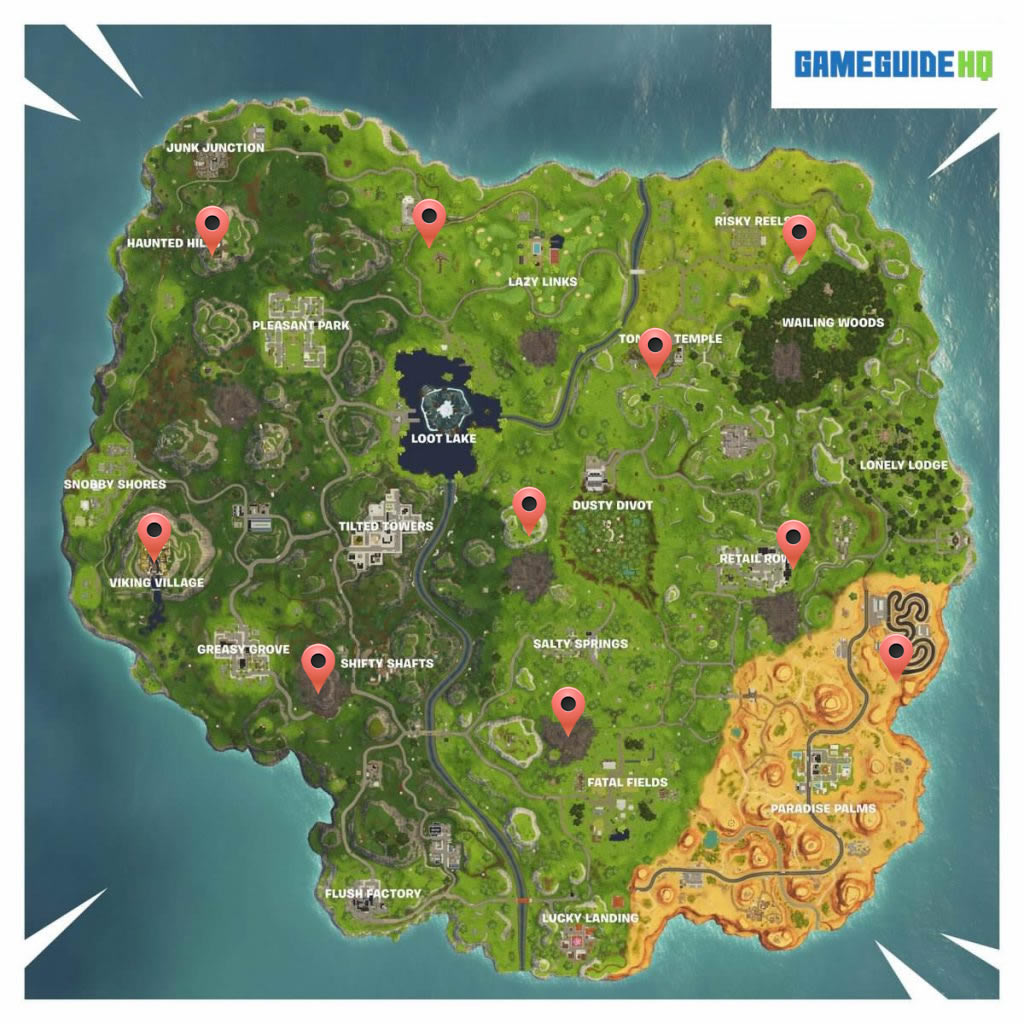 Fortnitemares Gargoyle Locations / Map