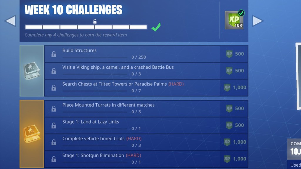 Fortnite Season 6 Week 10 Leaked Challenges