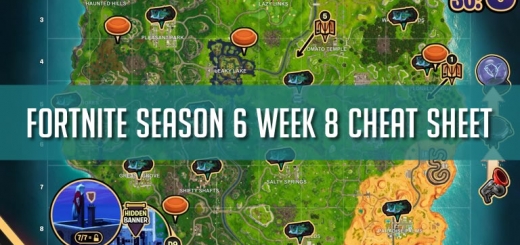 fortnite season 6 week 8 cheat sheet complete challenge guide - fortnite week 8 cheat sheet season 6