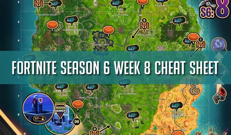 Fortnite Season 6 Week 8 Cheat Sheet Cover Fortnite Season 6 Week 8 Cheat Sheet Cover