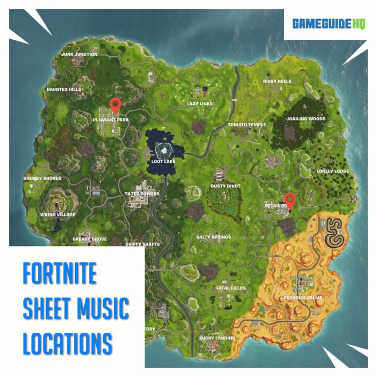 Fortnite Playable Piano Locations Sheet Music Locations GameGuideHQ