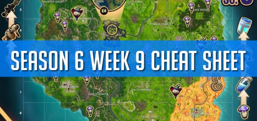 fortnite season 6 week 9 cheat sheet complete challenge guide - fortnite week 9 cheat sheet season 6