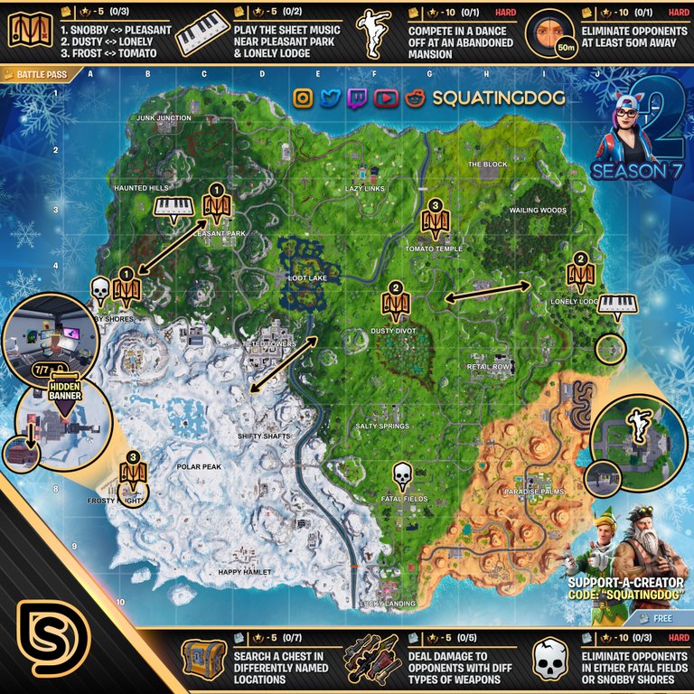 Fortnite season 8 week 3 cheat map