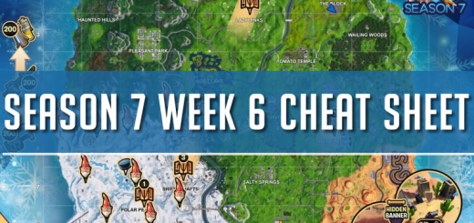 fortnite season 7 week 6 cheat sheet complete challenge guide - week 6 fortnite cheat sheet season 4