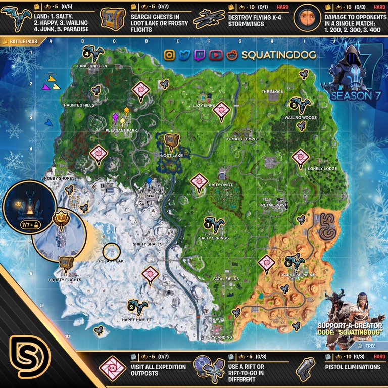 S7 Week 7 Fortnite Fortnite Season 7 Week 7 Cheat Sheet Complete Challenge Guide Gameguidehq