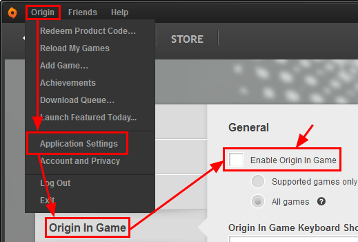 Origin In Game Settings