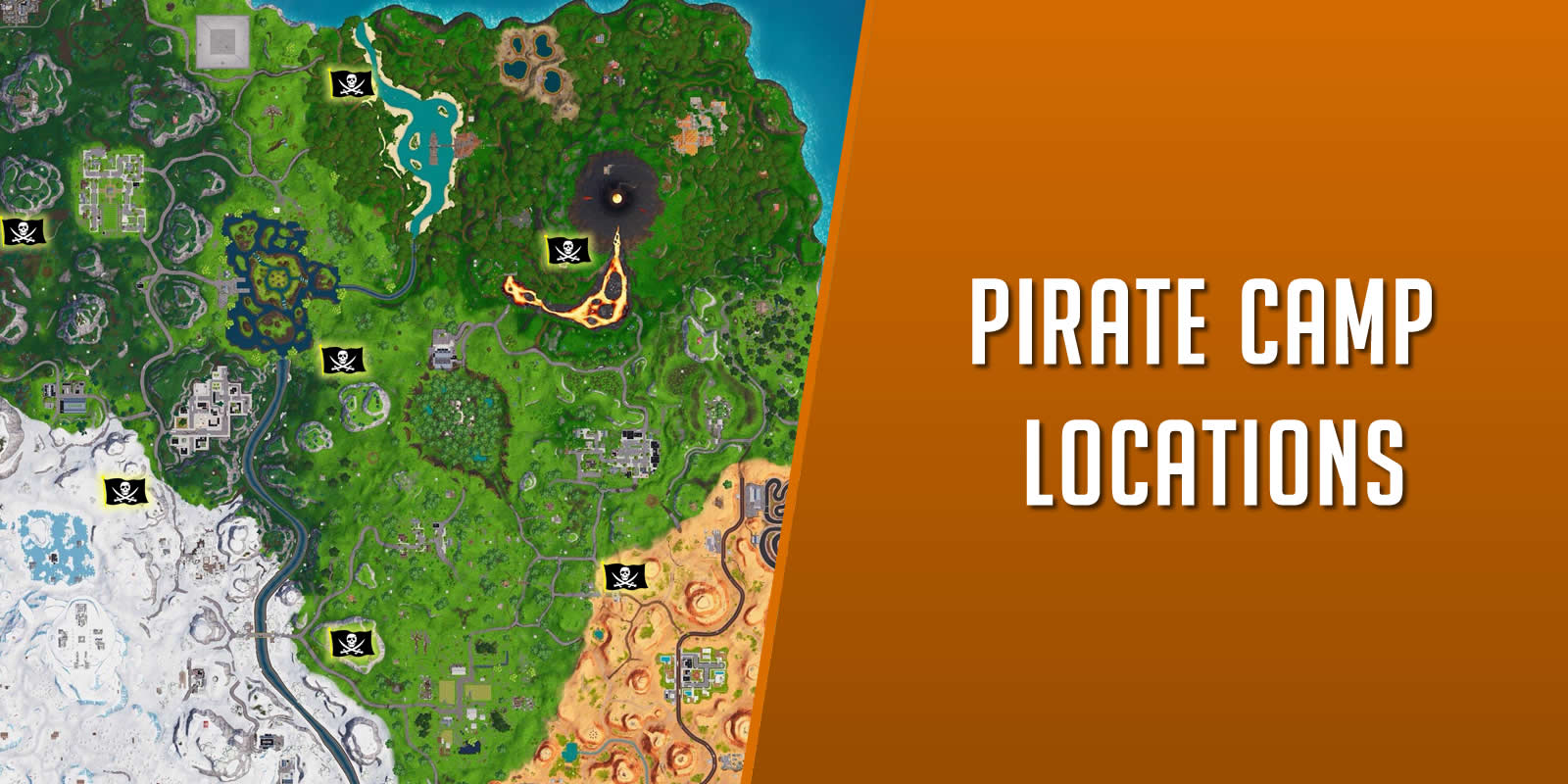 Where Are All 10 Of The Pirate Camps In Fortnite Fortnite Pirate Camp Locations Pirate Camp Map Gameguidehq