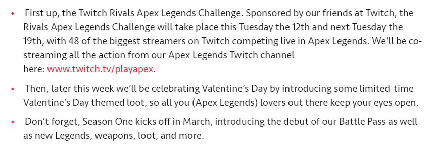 Apex Legends Valentines Day Content