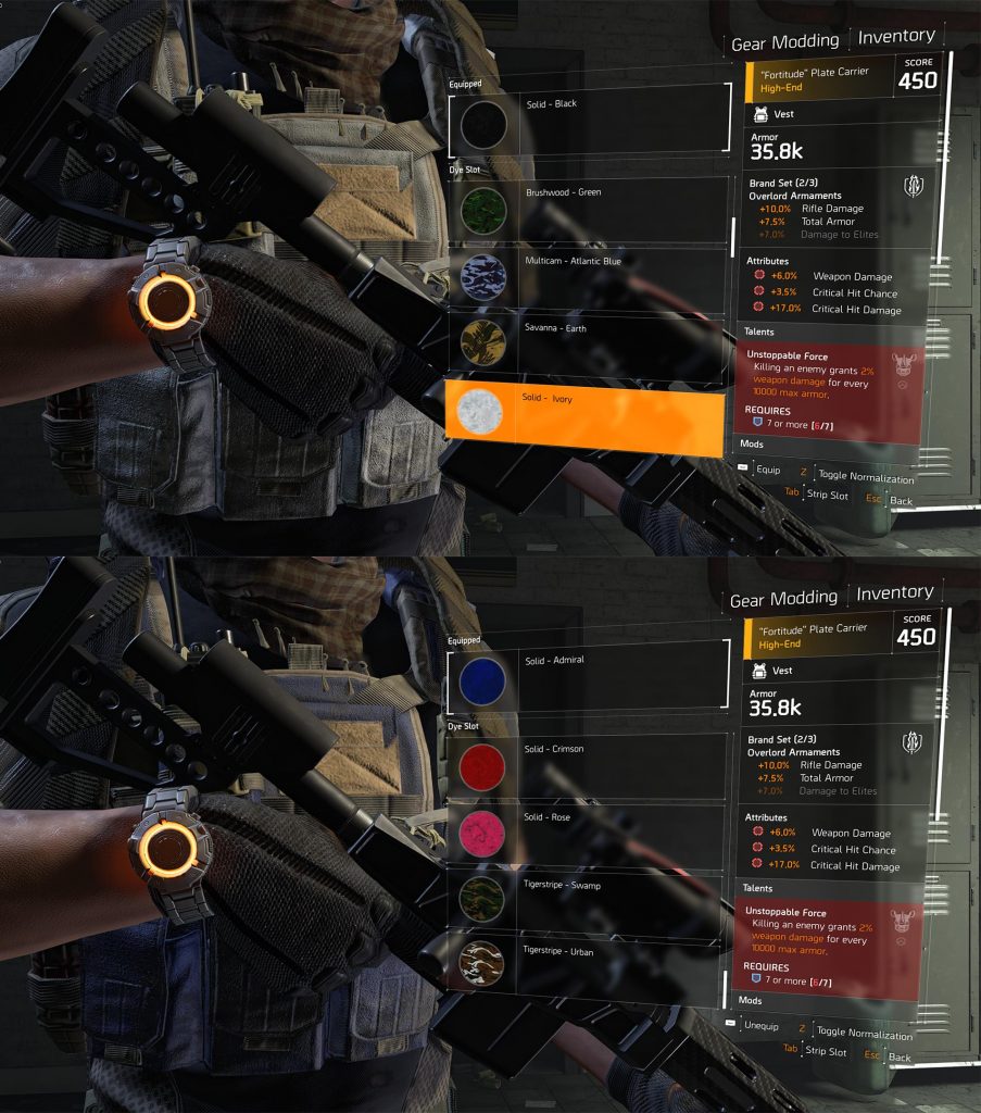 The Division 2 Weapon Dyes - From Orange Crates