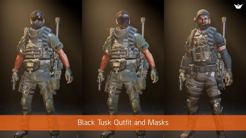 The Division 2 Apparel Event Black Tusk Outfits