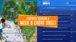 Fortnite Season 8 Week 8 Cheat Sheet