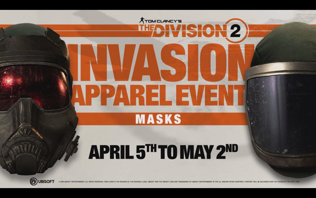 The Division 2 Apparel Event New Masks