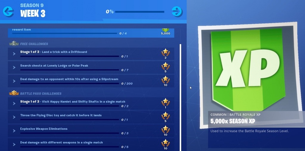 Fortnite season 9 week 3 challenges