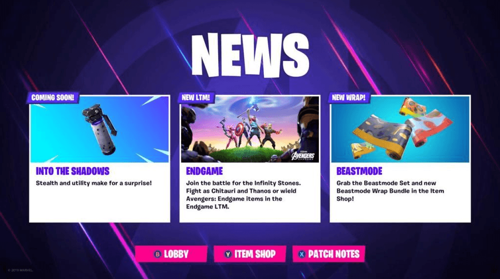 Fortnite Shadow Bomb News Screen