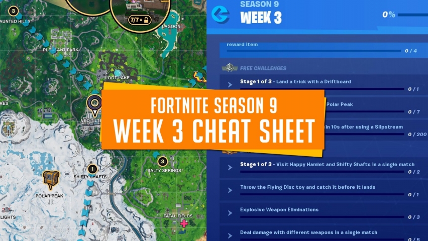 Fortnite Season 9 Week 3 Cheat Sheet Cover
