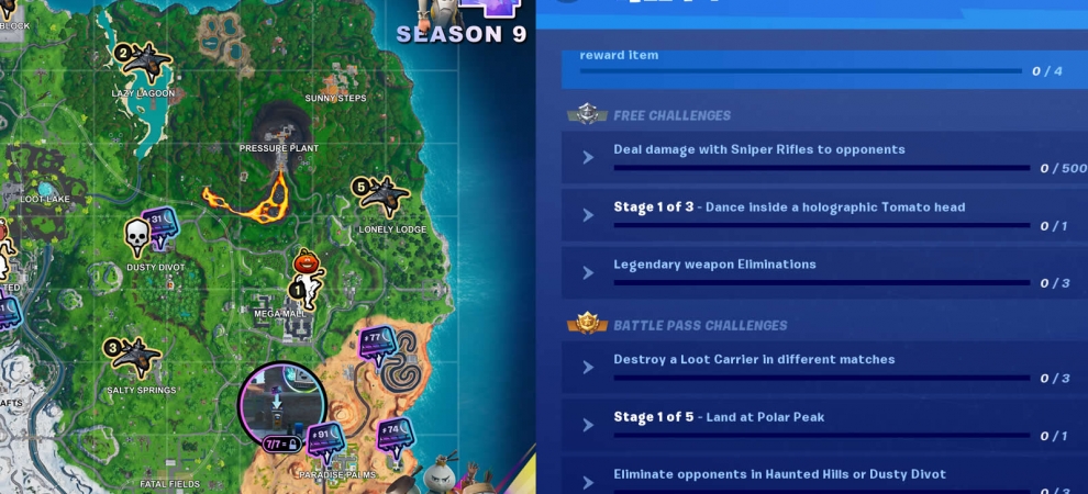 Fortnite Season 9 Challenges Cheat Sheet Fortnite Season 9 Challenges Cheat Sheet