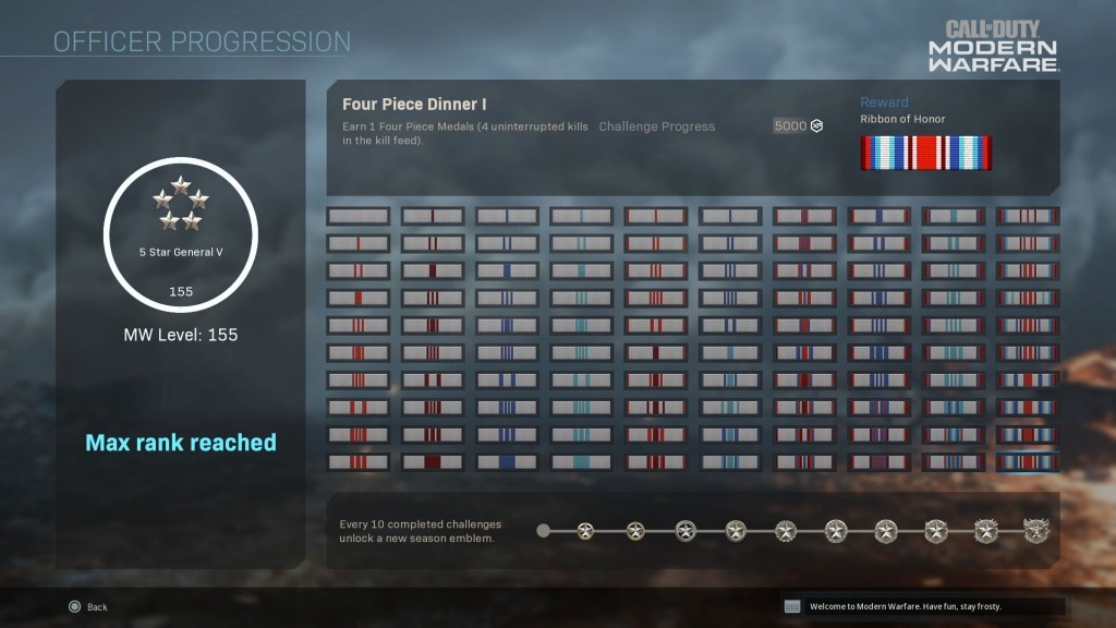 Officer Rank Progression Modern Warfare