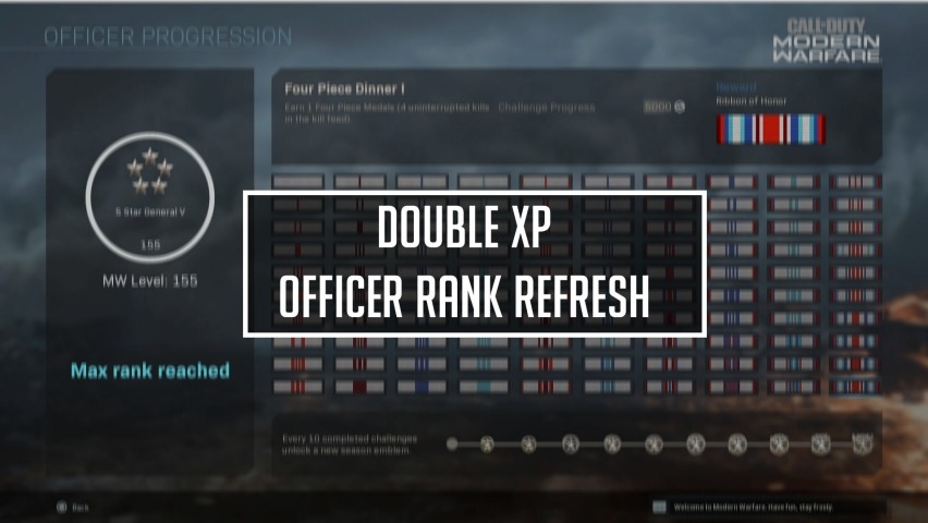 Double XP + Officer Rank Refresh